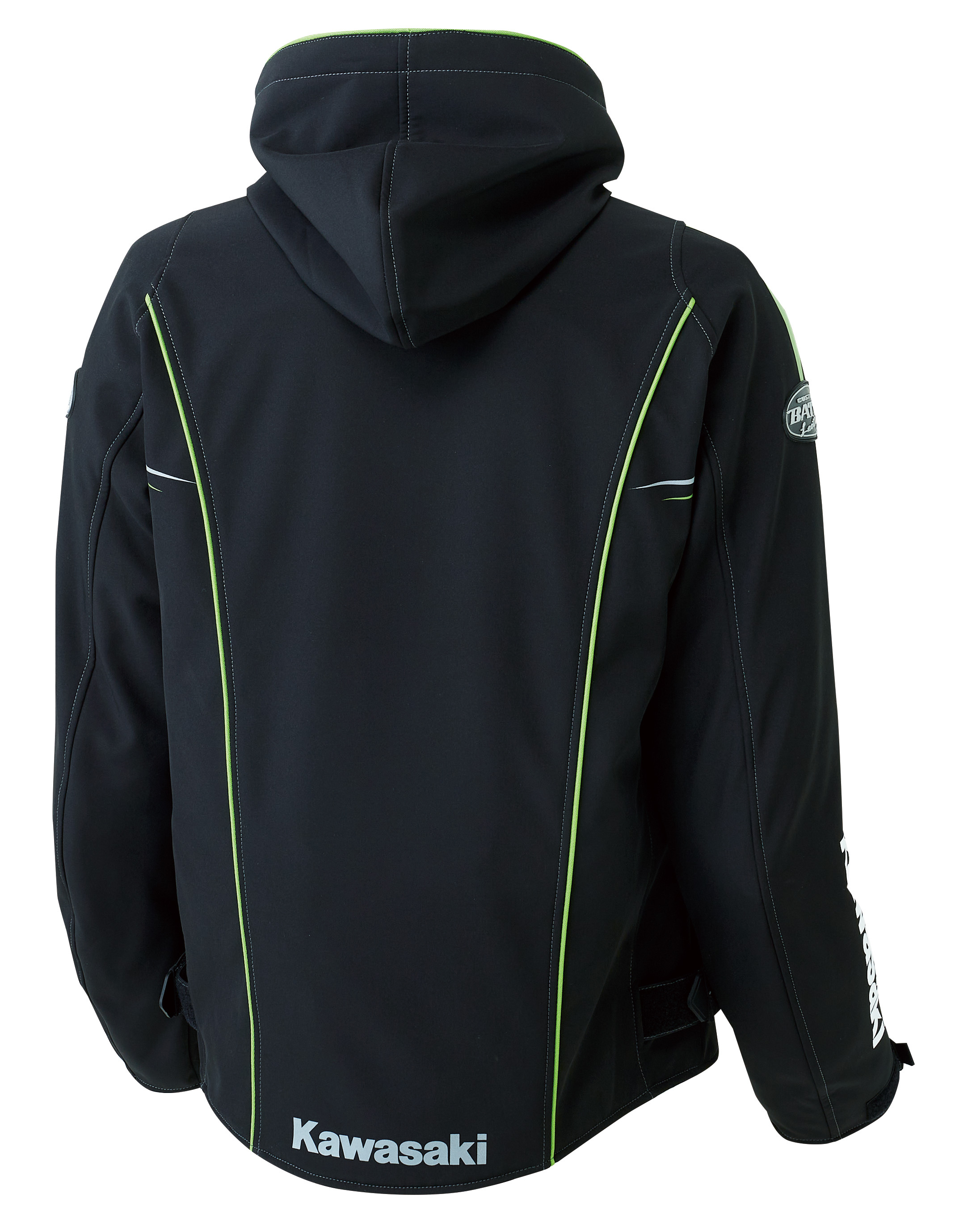 カワサキパーツ ウエア グッズオンラインショップカワサキ Bates 防風ライディングパーカー M ブラック グリーン ライディングギア
