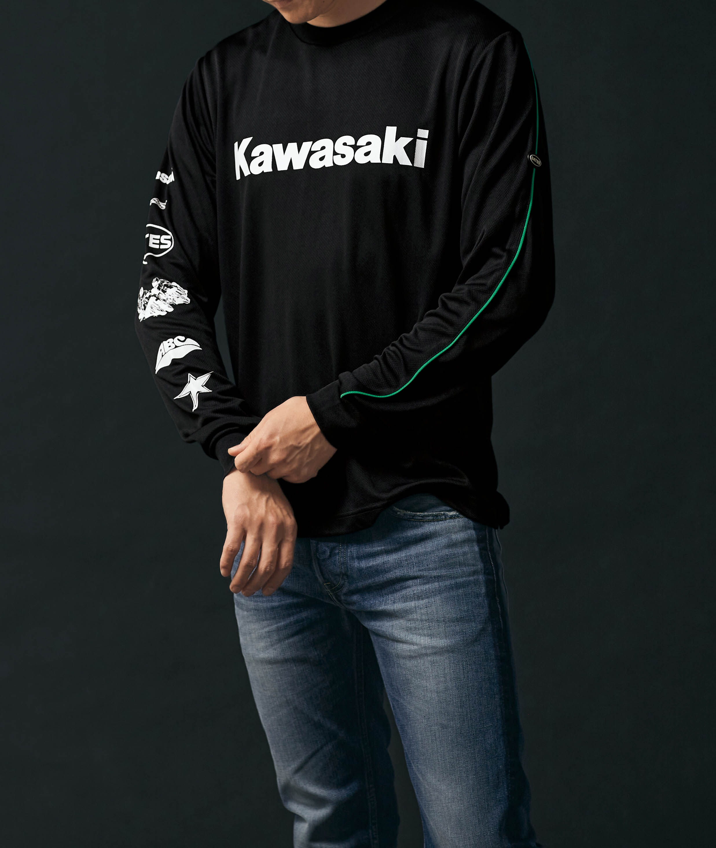 カワサキ COOL-TEX ロングTシャツ ブラック M