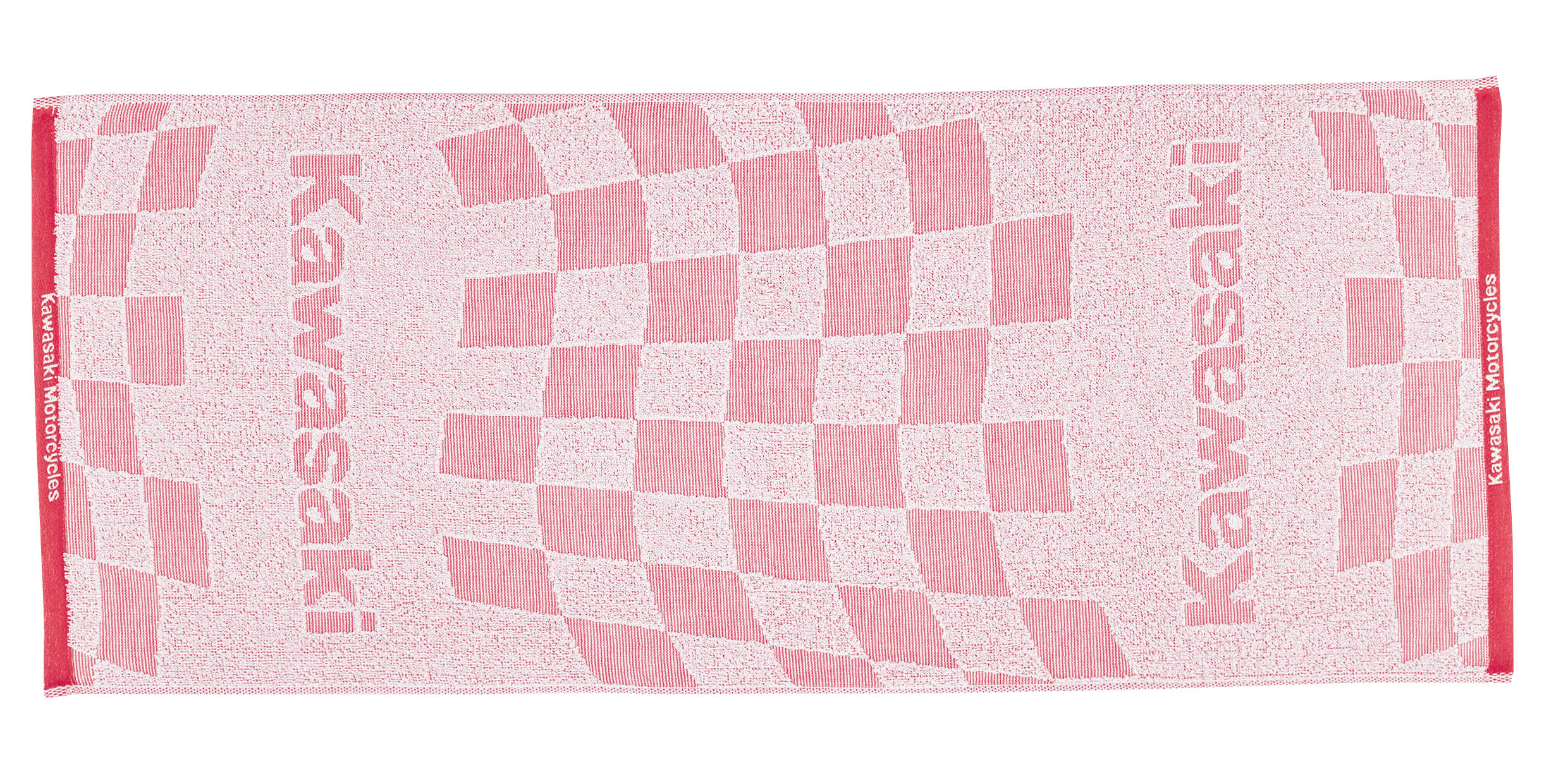 カワサキ チェッカーフラッグジャガードタオル レッド