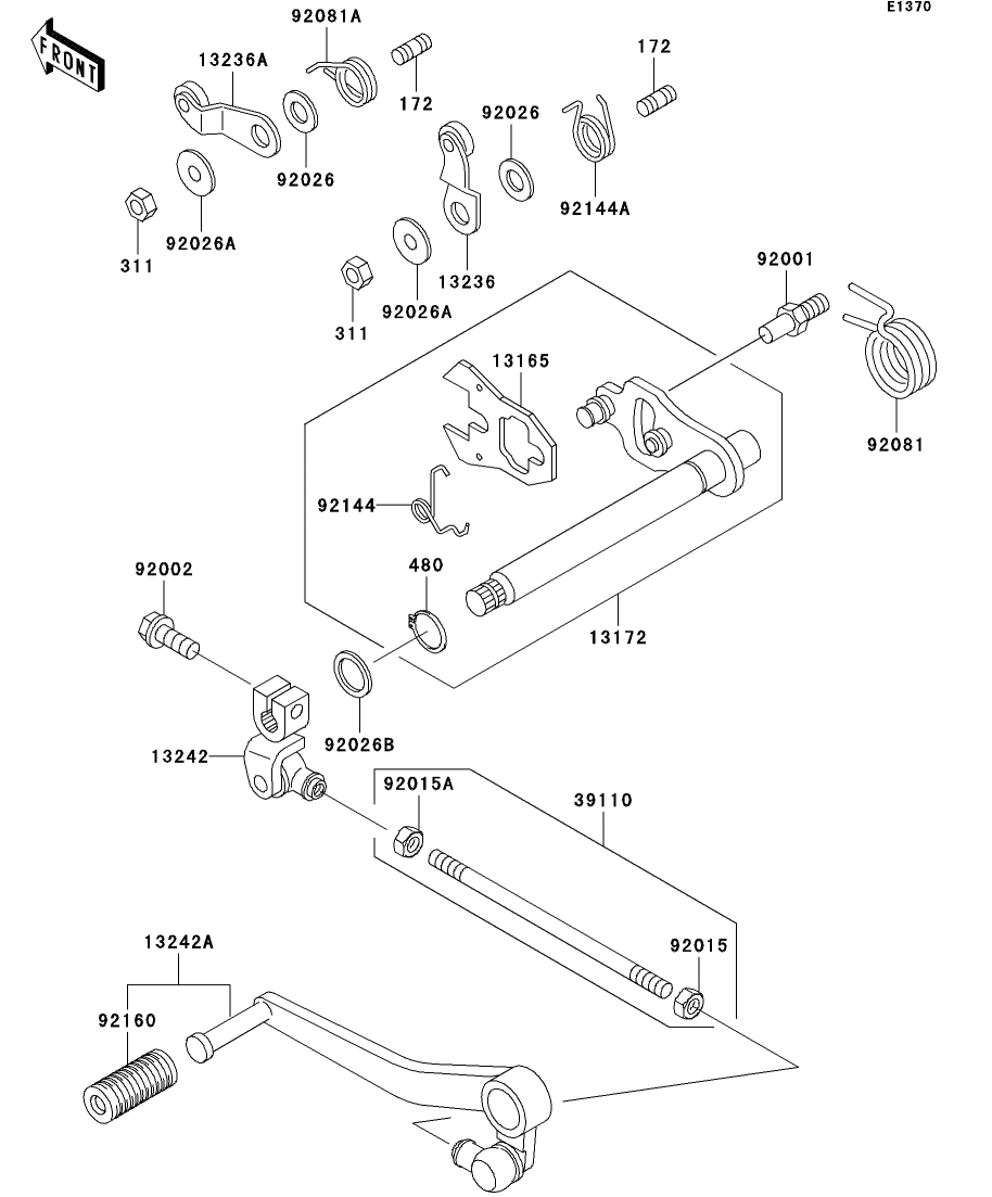 その他 HAYATO Webike | KAWASAKI純正部品 カワサキ純正部品 レバーアツシ(チエンジ