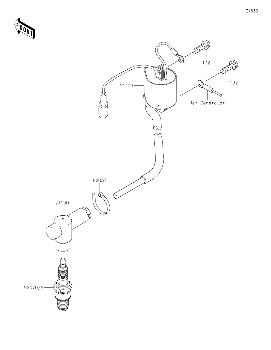 Salページ Kawasaki Motorcycle 1993 OEM Parts Diagram for Fuel Evaporative