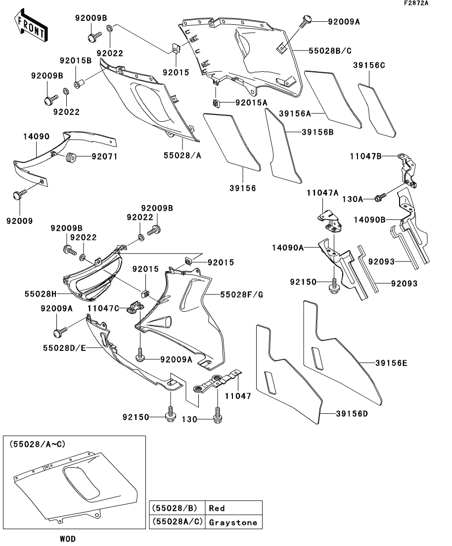 バイク用品<br>KAWASAKI カワサキ 純正パーツ 純正部品<br>カウリング